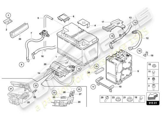 a part diagram from the lamborghini lp700-4 roadster (2014) parts catalogue