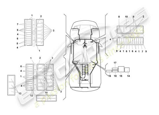 a part diagram from the lamborghini murcielago roadster (2006) parts catalogue