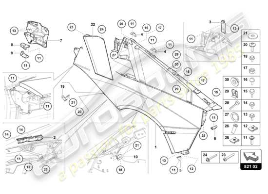 a part diagram from the lamborghini lp700-4 roadster (2016) parts catalogue