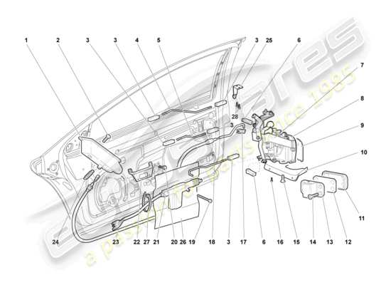 a part diagram from the lamborghini murcielago coupe (2004) parts catalogue