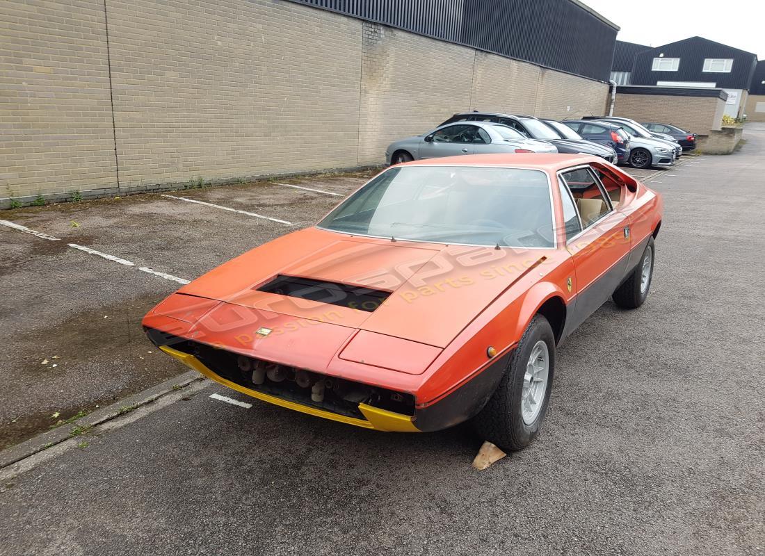 ferrari 308 gt4 dino (1976) being prepared for dismantling at eurospares