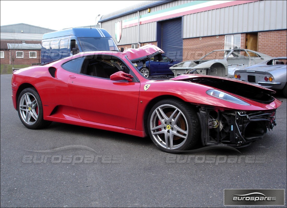 ferrari f430 coupe (europe) being prepared for dismantling at eurospares