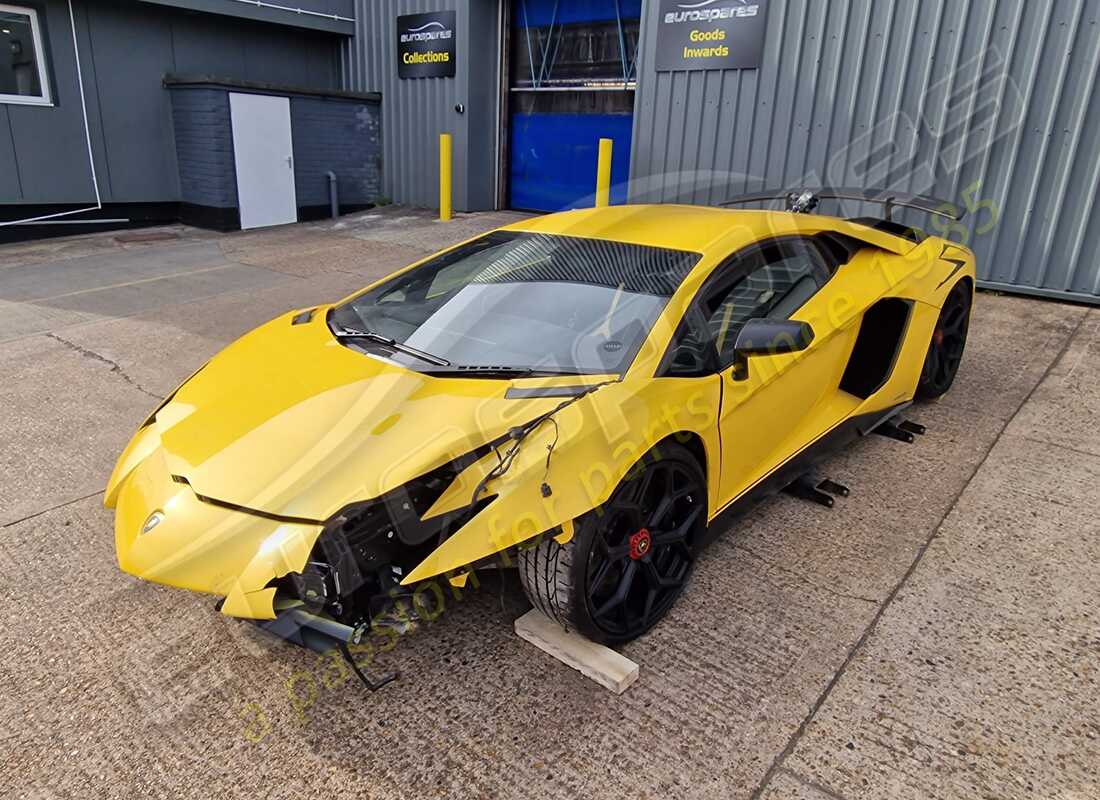 lamborghini lp750-4 sv coupe (2016) being prepared for dismantling at eurospares