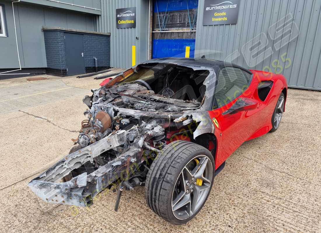 ferrari f8 tributo being prepared for dismantling at eurospares