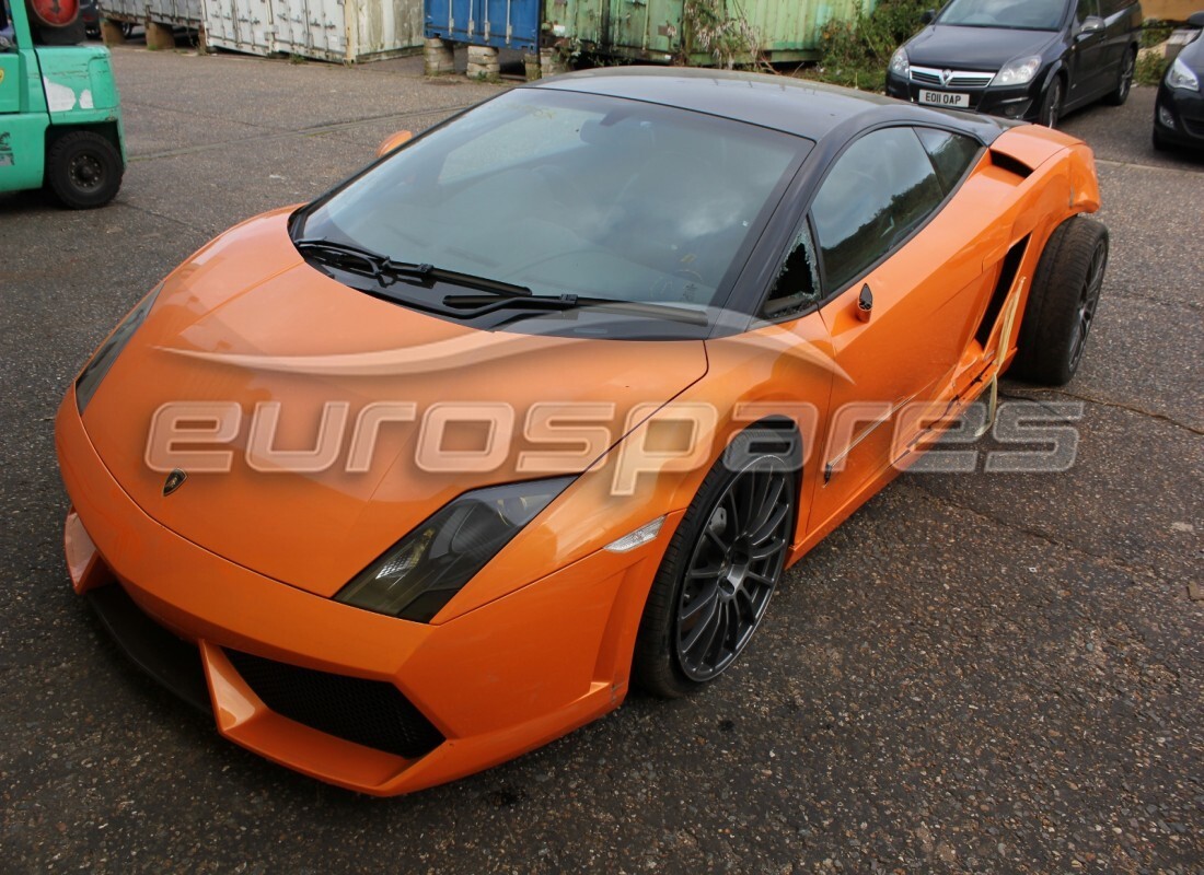 lamborghini lp560-4 coupe (2011) being prepared for dismantling at eurospares