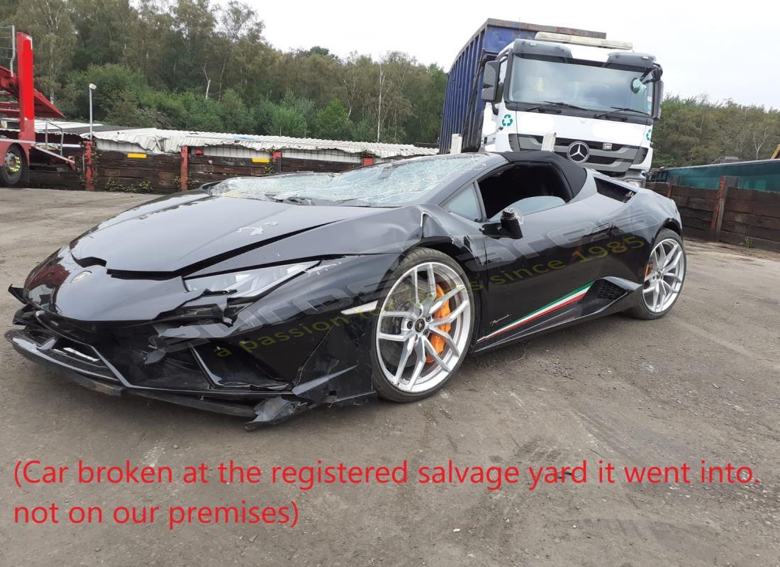 lamborghini performante spyder (2019) being prepared for dismantling at eurospares