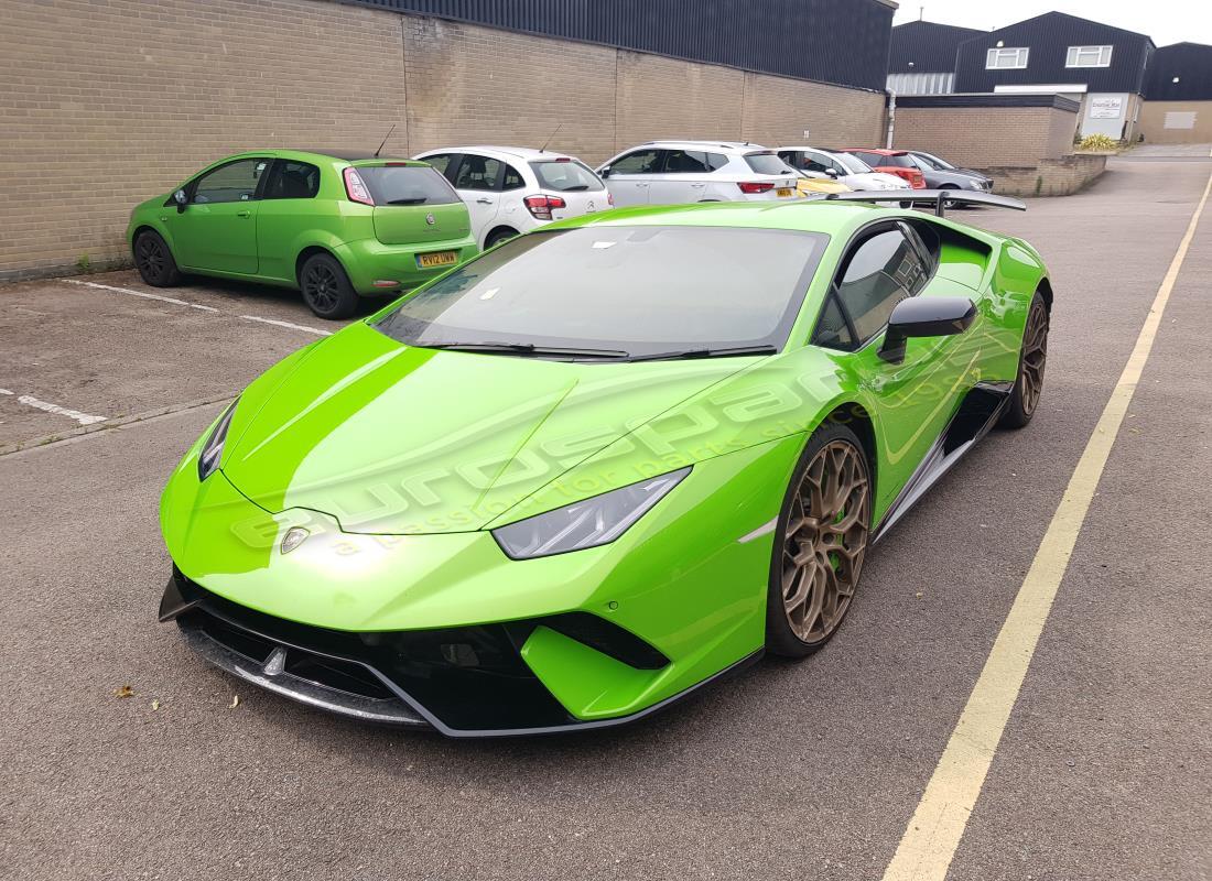 lamborghini performante coupe (2018) being prepared for dismantling at eurospares