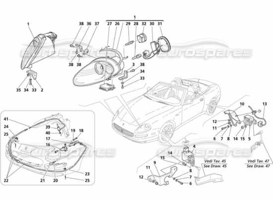 a part diagram from the maserati 4200 parts catalogue