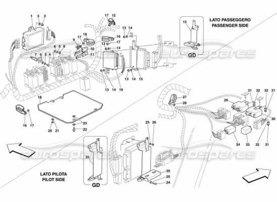 a part diagram from the ferrari 575 parts catalogue