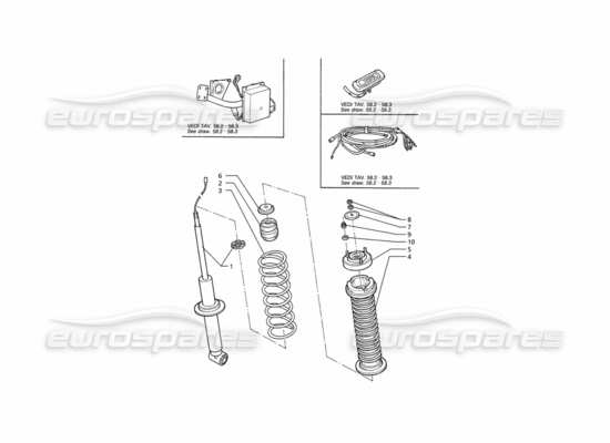 a part diagram from the maserati ghibli (1993-1995) parts catalogue