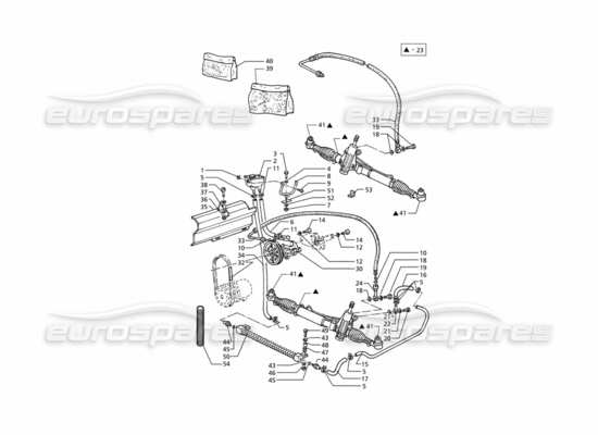 a part diagram from the maserati ghibli (1993-1995) parts catalogue