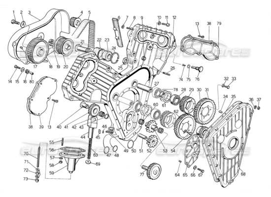 a part diagram from the lamborghini jalpa parts catalogue