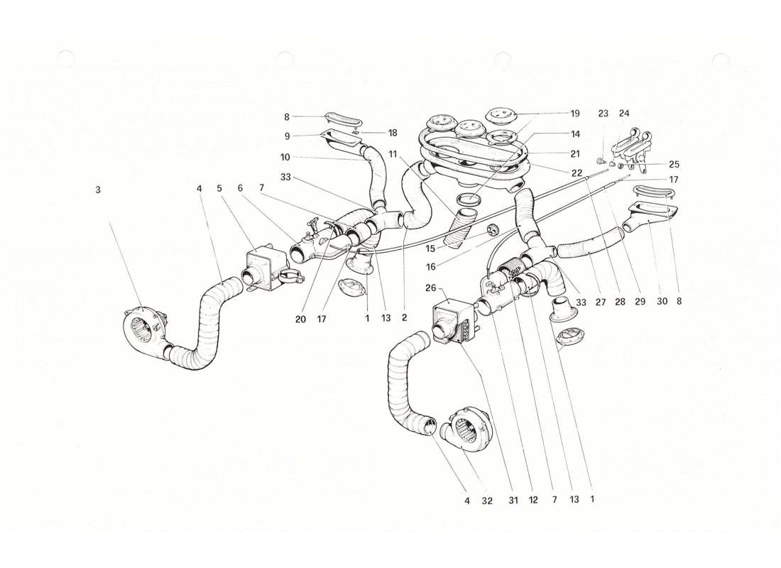VIEW PARTS DIAGRAMS FROM THE FERRARI 208 PARTS CATALOGUE a part diagram from the ferrari 208 parts catalogue