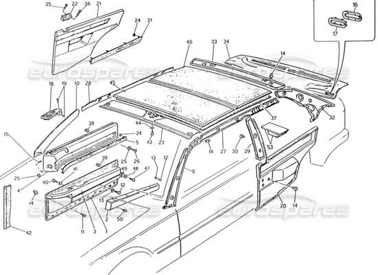 a part diagram from the maserati biturbo (1983-1995) parts catalogue