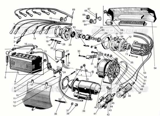 a part diagram from the lamborghini espada parts catalogue