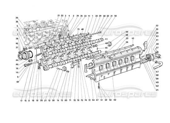 a part diagram from the ferrari testarossa parts catalogue