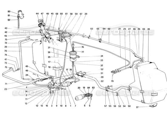 a part diagram from the ferrari 328 parts catalogue