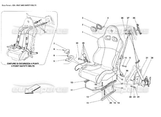 a part diagram from the ferrari enzo parts catalogue