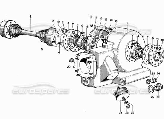 a part diagram from the ferrari 330 and 365 parts catalogue