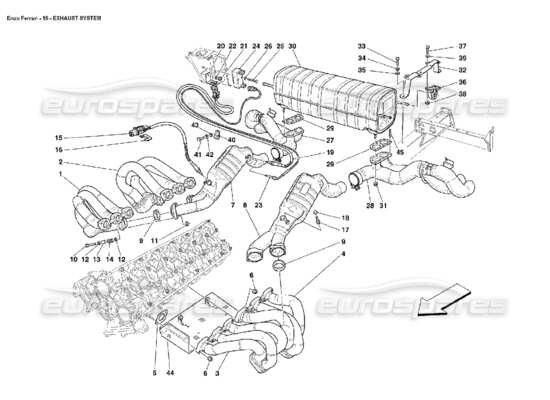 a part diagram from the ferrari enzo parts catalogue