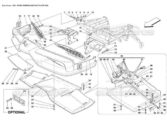 a part diagram from the ferrari enzo parts catalogue