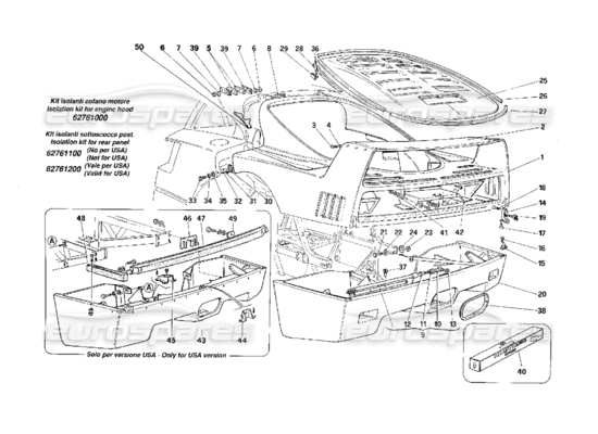 a part diagram from the ferrari f40 parts catalogue