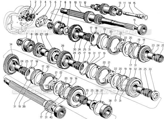 a part diagram from the lamborghini urraco parts catalogue