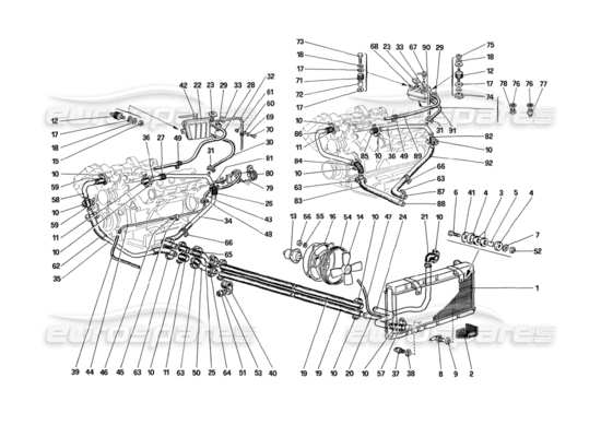 a part diagram from the ferrari mondial parts catalogue