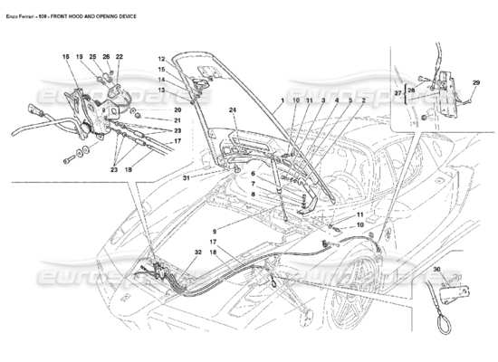 a part diagram from the ferrari enzo parts catalogue