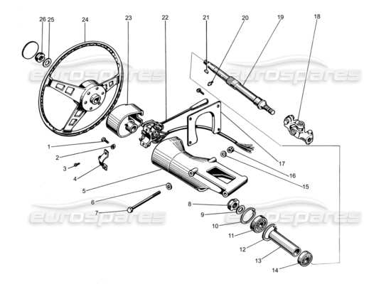 a part diagram from the lamborghini espada parts catalogue