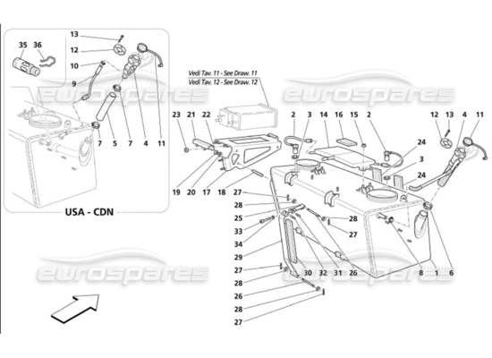 a part diagram from the maserati 4200 parts catalogue