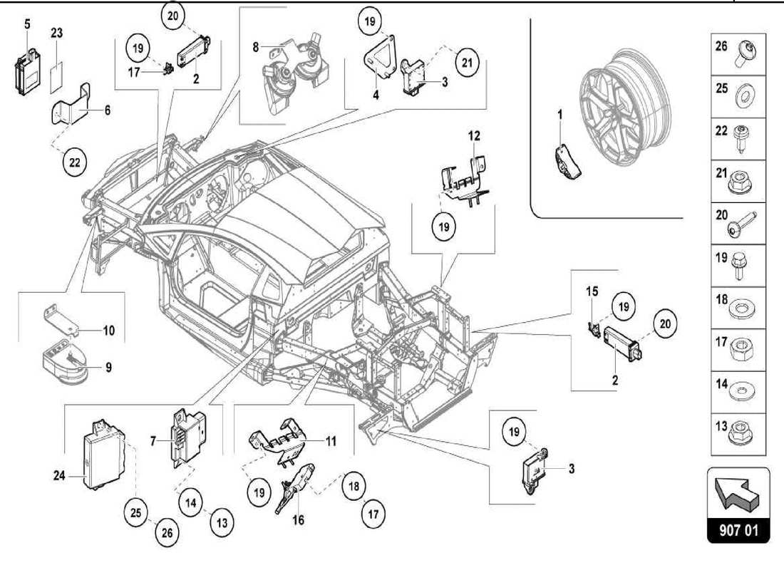 VIEW PARTS DIAGRAMS FROM THE LAMBORGHINI CENTENARIO PARTS CATALOGUE a part diagram from the lamborghini centenario parts catalogue