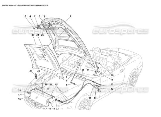 a part diagram from the maserati 4200 spyder (2004) parts catalogue