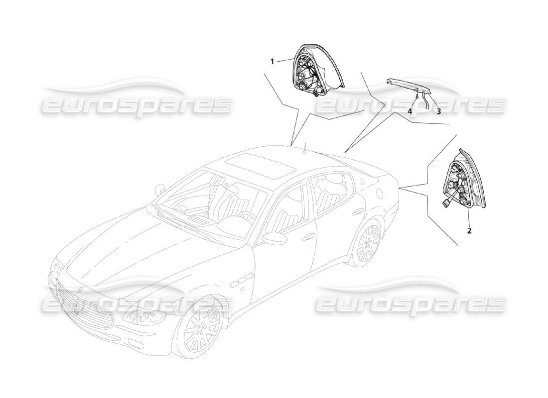 maserati qtp. (2003) 4.2 rear lights parts diagram