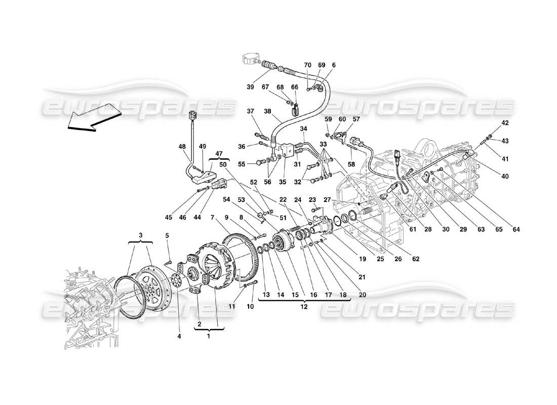 ferrari 360 challenge (2000) clutch and controls parts diagram