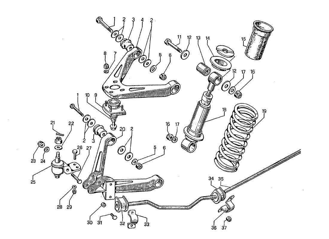 VIEW PARTS DIAGRAMS FROM THE LAMBORGHINI JARAMA PARTS CATALOGUE a part diagram from the lamborghini jarama parts catalogue
