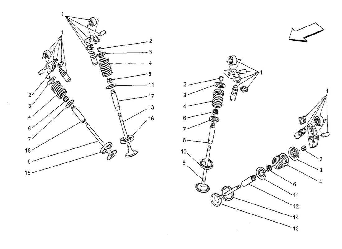 maserati qtp. v8 3.8 530bhp 2014 valves parts diagram