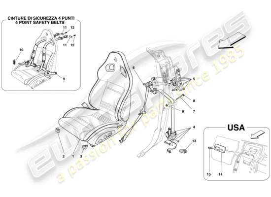 a part diagram from the ferrari 599 parts catalogue