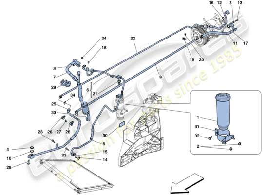 a part diagram from the ferrari 458 parts catalogue