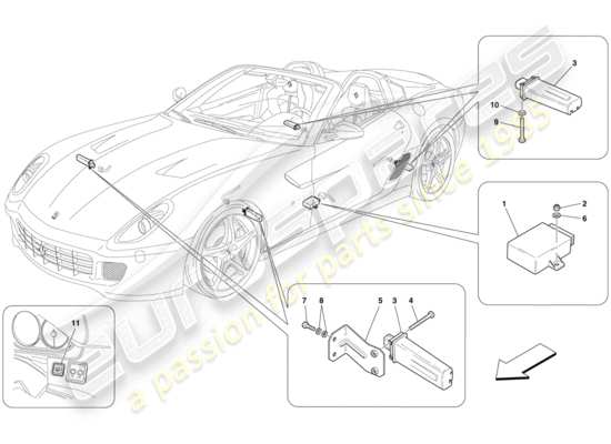 a part diagram from the ferrari 599 parts catalogue