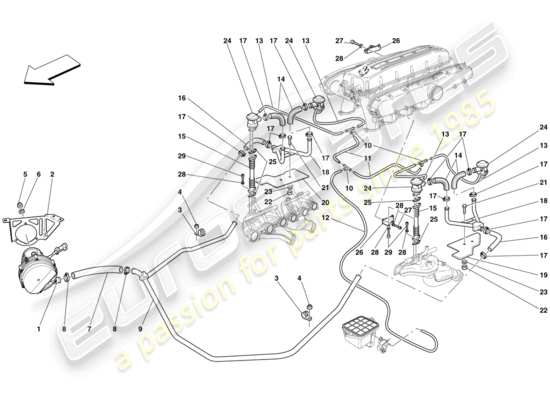 a part diagram from the ferrari 612 parts catalogue