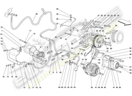 a part diagram from the ferrari 612 sessanta (rhd) parts catalogue