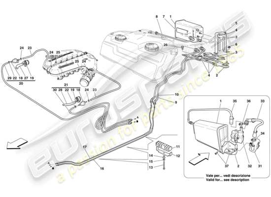 a part diagram from the ferrari 599 parts catalogue