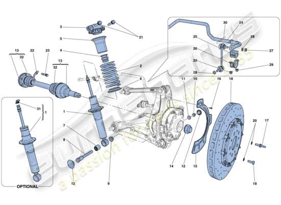 a part diagram from the ferrari california parts catalogue