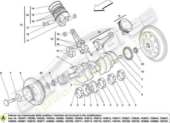 a part diagram from the ferrari california parts catalogue