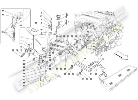 a part diagram from the ferrari 599 parts catalogue