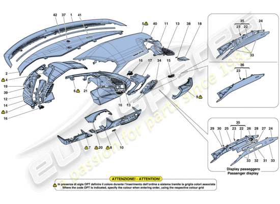 a part diagram from the ferrari 488 parts catalogue