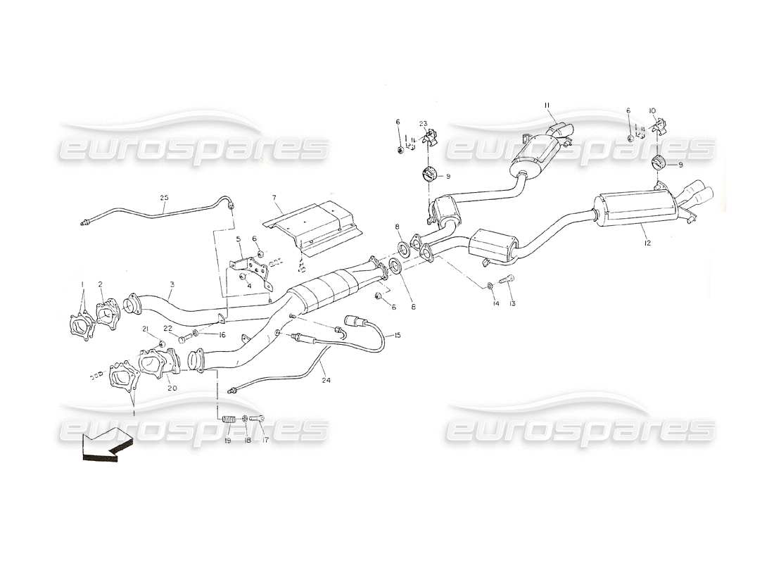 VIEW PARTS DIAGRAMS FROM THE MASERATI SHAMAL PARTS CATALOGUE a part diagram from the maserati shamal parts catalogue
