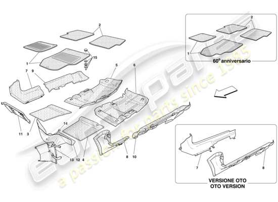 a part diagram from the ferrari 612 parts catalogue