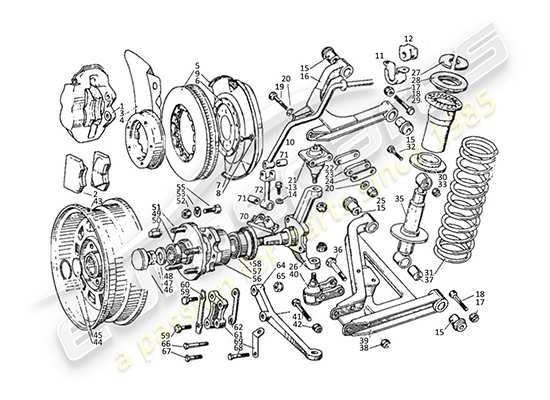 a part diagram from the maserati kyalami parts catalogue